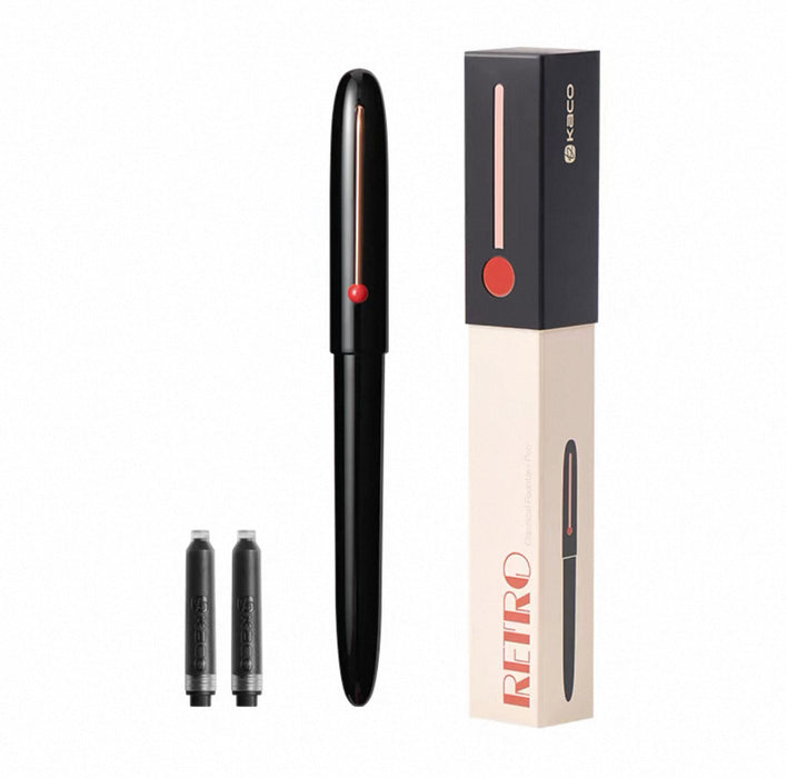 KACO Retro Classical Fountain PEN EF Black 锐途钢笔 复古包尖 黑色
