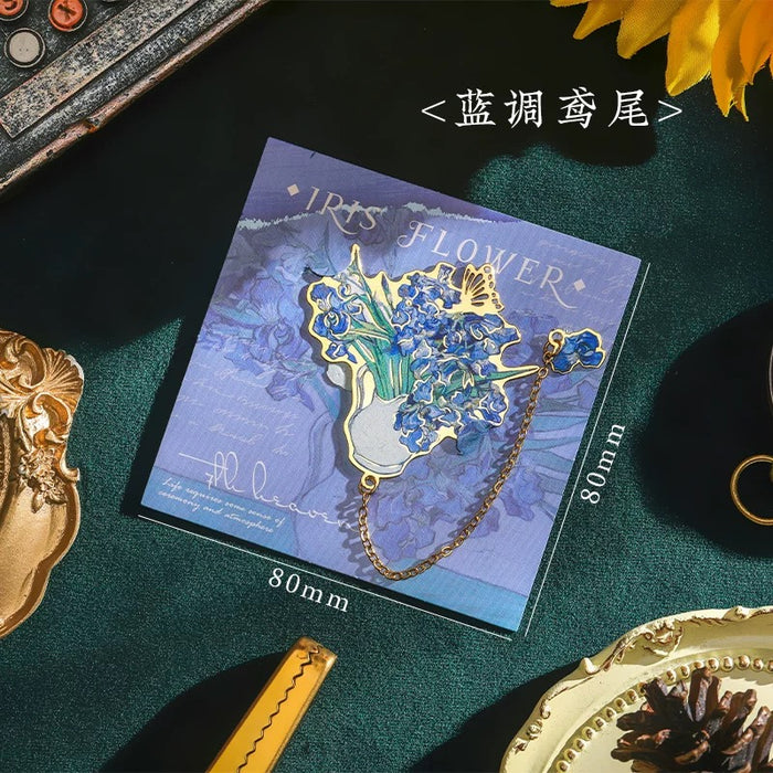 Artistic Metal Bookmark 静谧花语 金属书签：蓝调鸢尾