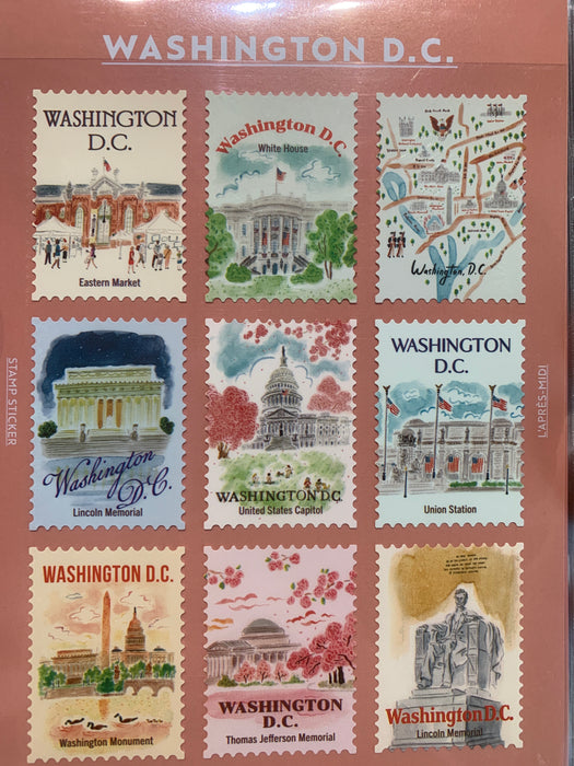 L'après-midi Postage Stamp Sticker - Washington DC 午后系列邮票造型贴纸 华盛顿特区