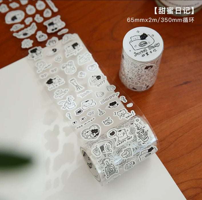 Decorative Tape Sweet Diary 小猫碎碎念咕卡胶带 甜蜜日记