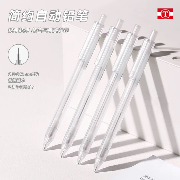 Transparent Plastic‌ Mechanical Pencil天卓透明按动铅笔简约小学生绘画自动铅笔0.7mm