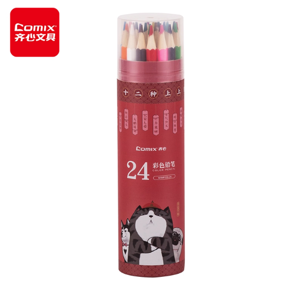 COMIX Color Pencils - 24 colors 齐心 吾皇万睡24色彩色铅笔