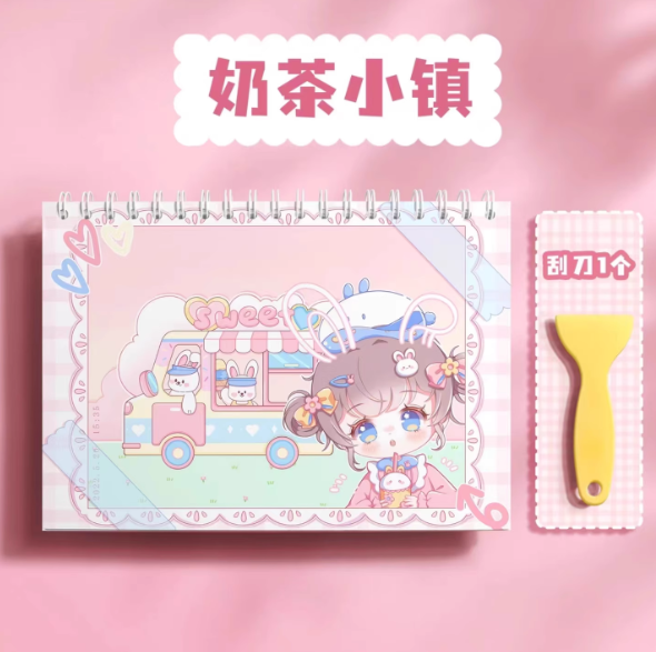 LITSUSON Cute Handbook Set - Pink 小书森折耳妹妹手帐套装-奶茶小镇