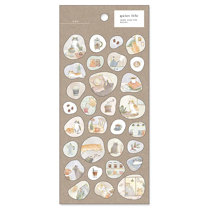 Mind Wave Quiet Life Animal Sticker - Cat 日本MIND WAVE平静生活系列动物主题贴纸 猫咪
