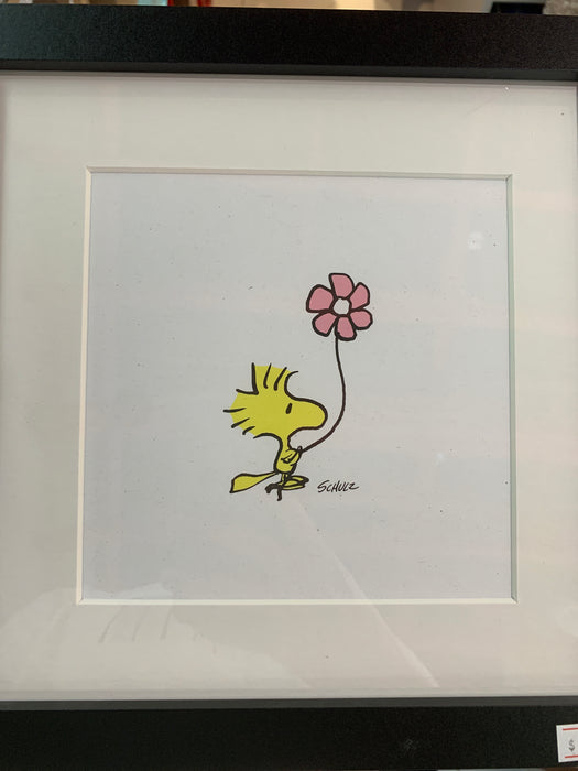 peanuts woodstock posy framed print handmade