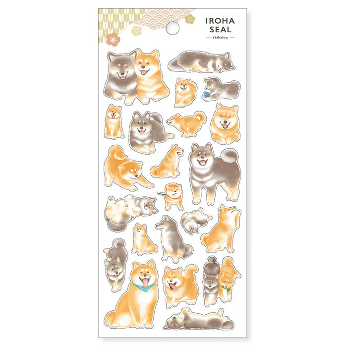 MIND WAVE Iroha Seal Sticker Set - Shiba Dog 日本Mind Wave日式和风装饰贴纸 柴犬