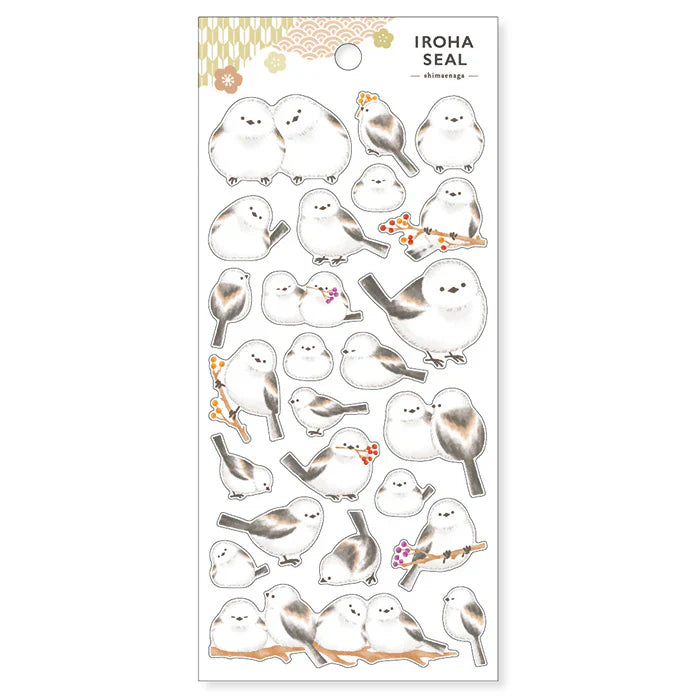 MIND WAVE Iroha Seal Sticker Set - Long-Tailed Tit 日本Mind Wave日式和风装饰贴纸 长尾山雀