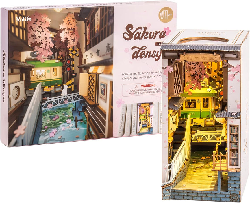 ROLIFE Sakura Densya TGB01 3D Wooden Puzzle 若来DIY手工拼装模型立体创意书立 TGB01 樱花电车