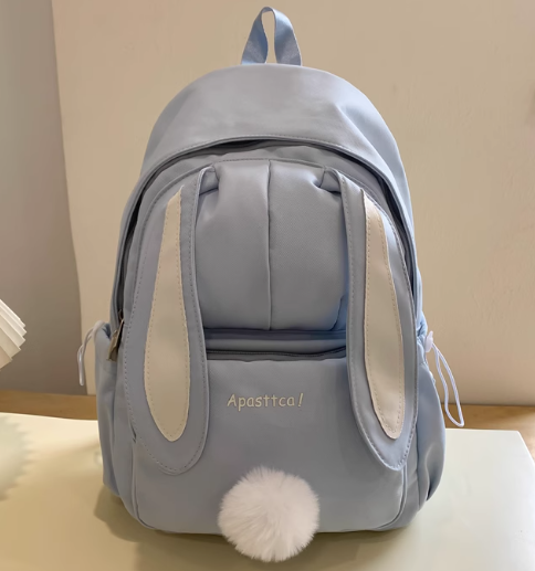 Cute Rabbit Ear Backpack - Blue 兔耳朵卡通双肩包 蓝色