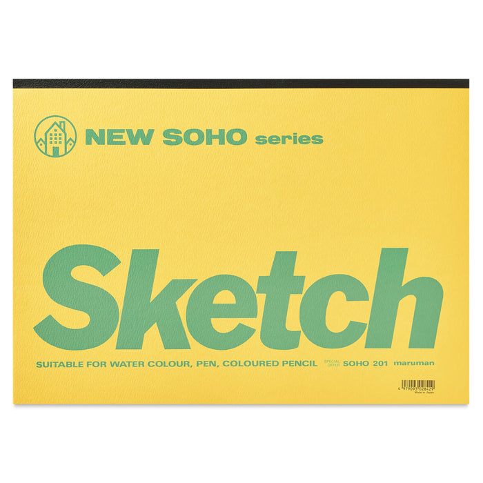 Maruman New Soho Sketch Pad - B4, 9.9" x 13.9", 70 Sheets 日本maruman满乐文绘画本 B4 70页