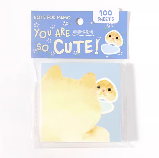 NOTE FOR 100 Sheets Squared Memo 方形便签纸 完全是萌物系列 圆圆喵魔镜