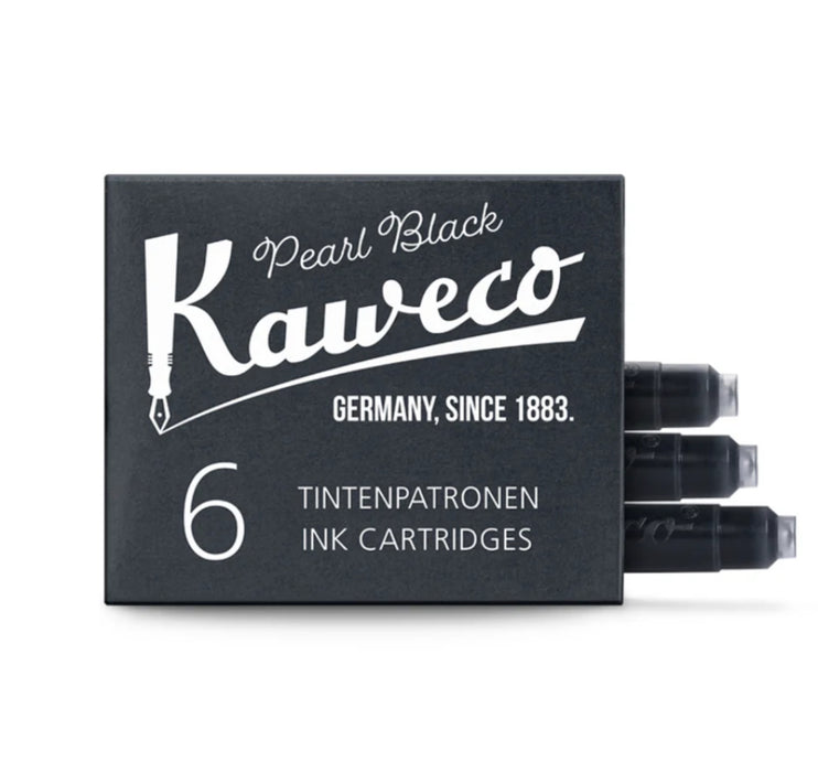 KAWECO INK CARTRIDGES 6 PIECES PEARL BLACK 卡维克墨囊6支装 黑