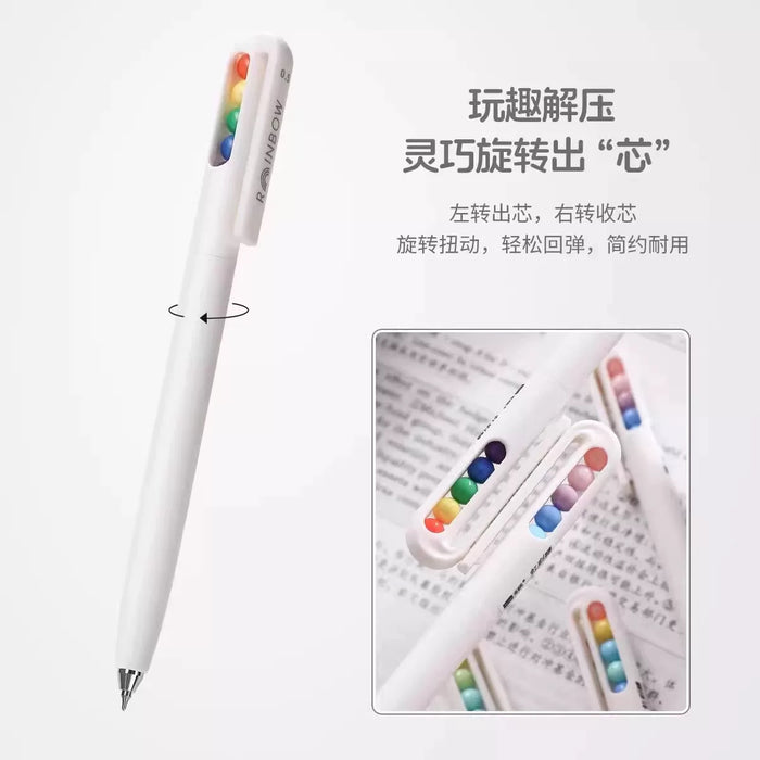 "Rolling Rainbow"HESU Gel Pen Random Color彩虹糖旋转中性笔ins扭扭笔0.5黑色 颜色随机
