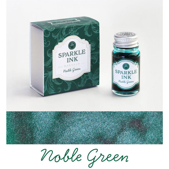 TERANISHI Guitar Series Fountain Pen Sparkle Ink - Noble Green 12ml日本寺西化学工业出品 Guitar吉他系列闪粉彩色钢笔墨水 贵族绿 12毫升