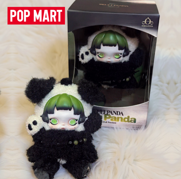 POPMART SKULLPANDA Plush Toy 泡泡玛特熊怠怠熊猫吊卡搪胶毛绒公仔