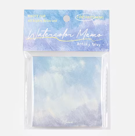 NOTE FOR 100 Sheets Squared Memo 方形便签纸 水彩记事笺系列 银河光景