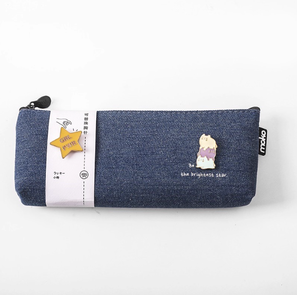 Canvas Pen Bag - Dark Blue 三年二班日系帆布笔袋 深蓝色