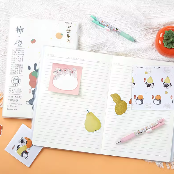 COMIX WHCT0032 Softcover Notebook - B5 80pcs齐心吾皇万睡 吉食物语胶套本 B5 80张