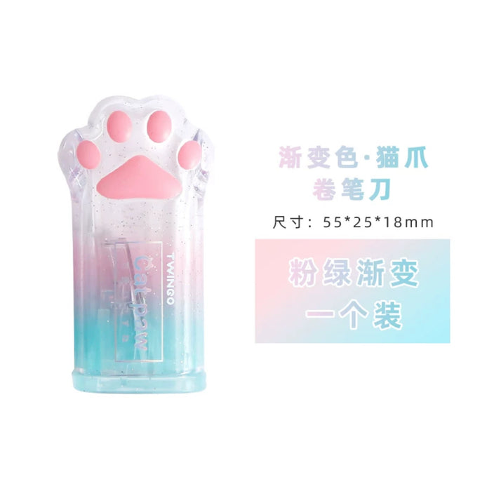 Cat Claw-shaped Pencil Sharpener 渐变色 猫爪卷笔刀小型迷你 颜色随机