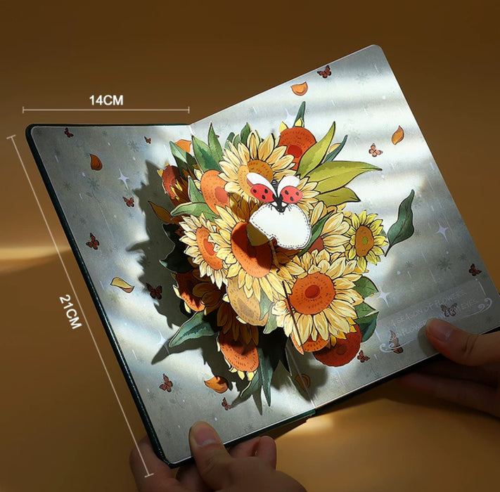AIT CARD Pop-up Notepad - Sunflower 立体弹出笔记本 阳光向日葵