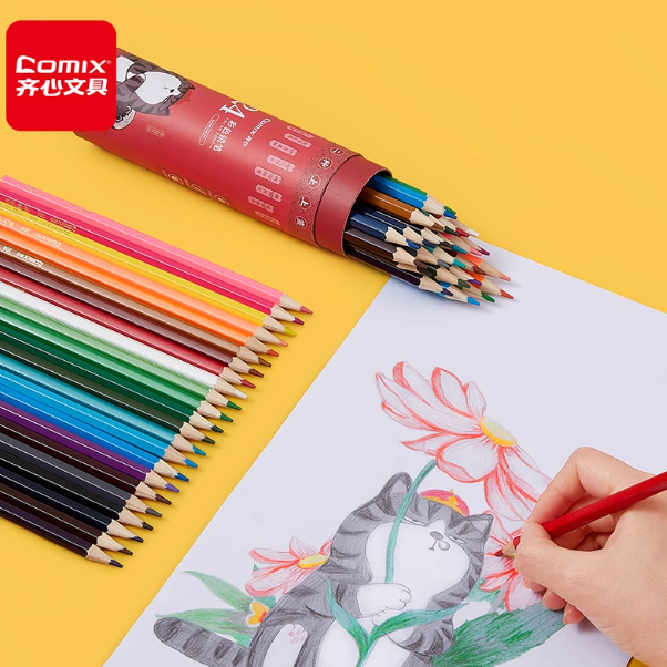 COMIX Color Pencils - 24 colors 齐心 吾皇万睡24色彩色铅笔