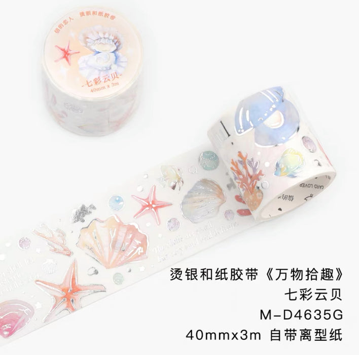CardLover Foil-stamped Decorative Washi Tape 信的恋人 烫银和纸胶带 万物拾趣 七彩云贝