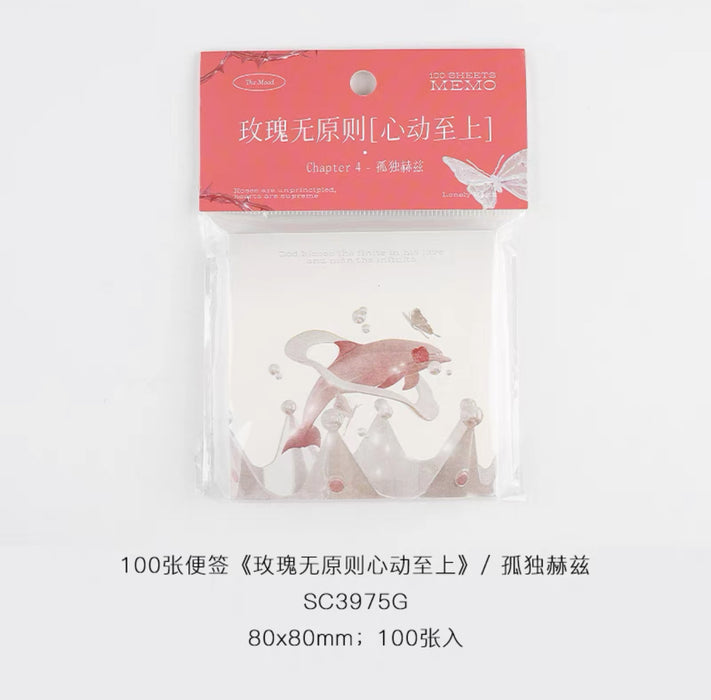 CardLover Artistic Memopad 100sheets 信的恋人玫瑰无原则 心动至上 孤独赫兹 100张 80x80mm