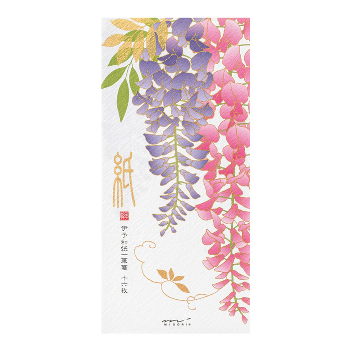 Midori - Message Letter Pad 604 Set - Silk-Printing Set - Wisteria S2 日本MIDORI丝网印刷便笺信纸套装604款 — 紫藤花S2