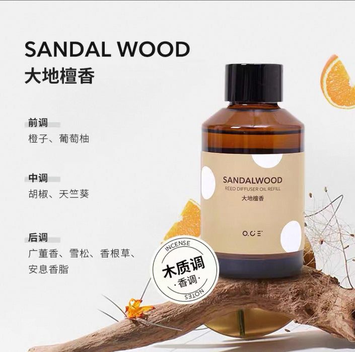 O.C.E.Reed Diffuser Refill - Sandalwood 100ml O.C.E.藤条香薰补充装 大地檀香 100ml