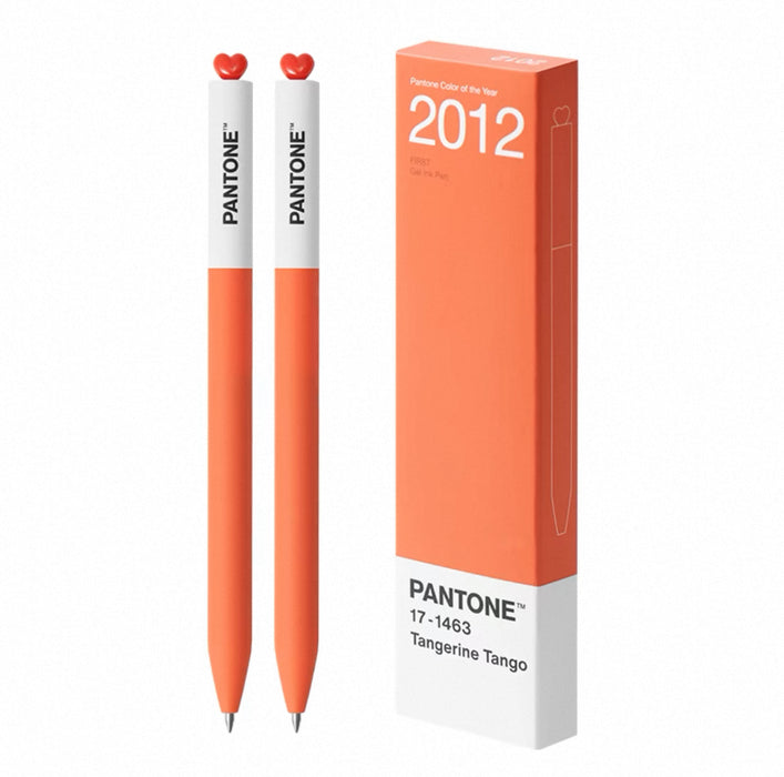 KACO FIRST & PANTONE GEL INK PEN 2012 Tangerine Tango 0.5mm Black 17-1463 2pcs KACO FIRST初心潘通联名款PANTONE年度代表色中性笔0.5mm黑色墨水2支装-2012年 探戈橘