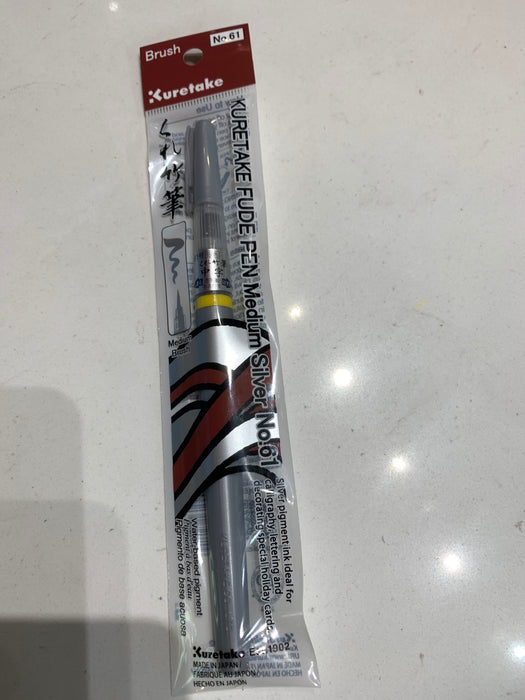 Kuretake Fude Pen ”CHUJI” Silver (No.61) Silver