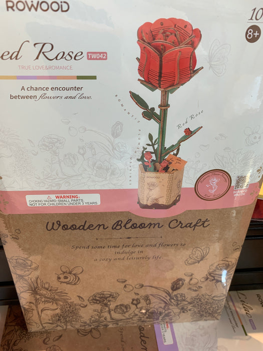 ROWOOD Wood DIY Flower Kit TW041 - Pink Rose 若物DIY手工拼装模型 粉色玫瑰