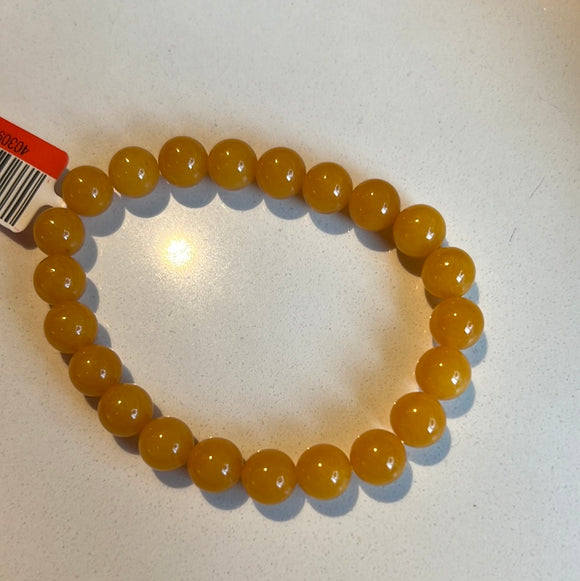 黄玉圆珠单圈手串