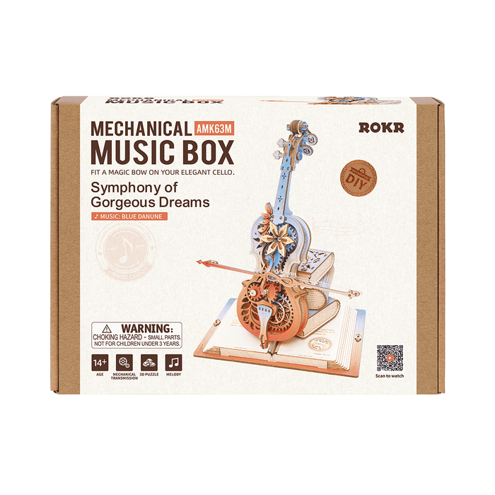 ROKR Symphony of Gorgeous Dreams Mechanical Music Box 3D Wooden Puzzle AMK63M 若客3D立体拼图八音盒 绮梦交响曲