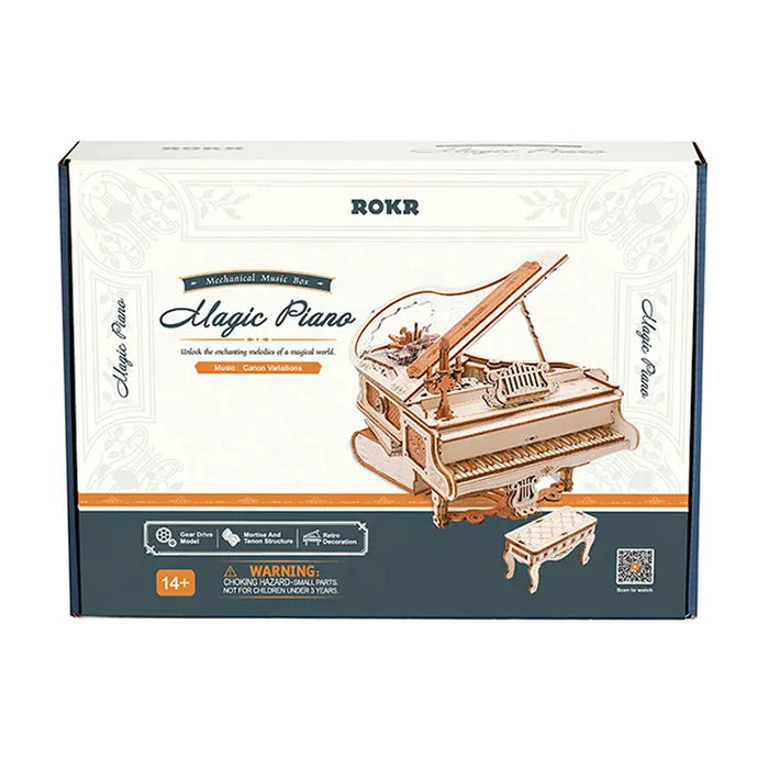 ROKR Amk81 Magic Piano Mechanical Music Box 3D Wooden Puzzle若客DIY手工拼装模型木质3D音乐盒 魔法钢琴