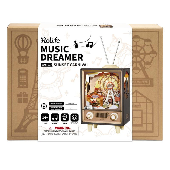 ROLIFE Sunset Carnieval AMT01 3D Wooden Puzzle 若来DIY手工拼装模型 AMT01 日落游乐园