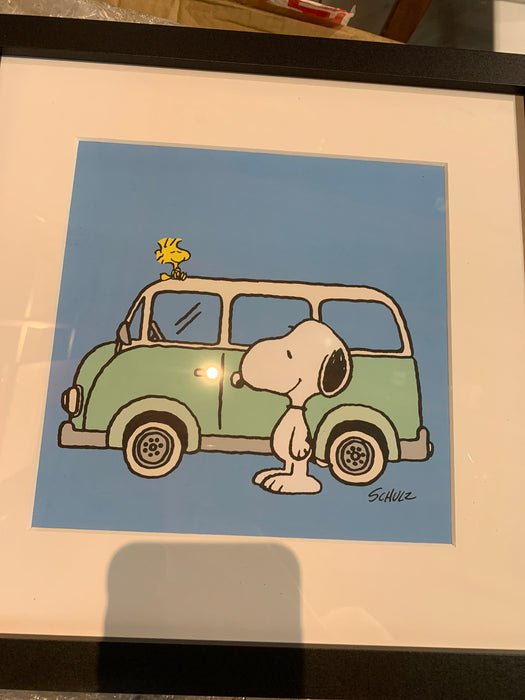 peanuts camper framed print handmade