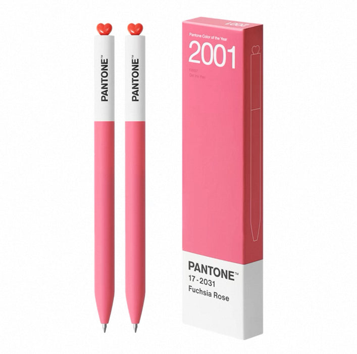 KACO FIRST & PANTONE GEL INK PEN 2001 Fuchsia Rose 0.5mm Black 17-2031 2pcs KACO FIRST初心潘通联名款PANTONE年度代表色中性笔0.5mm黑色墨水2支装-2001年 紫红玫瑰