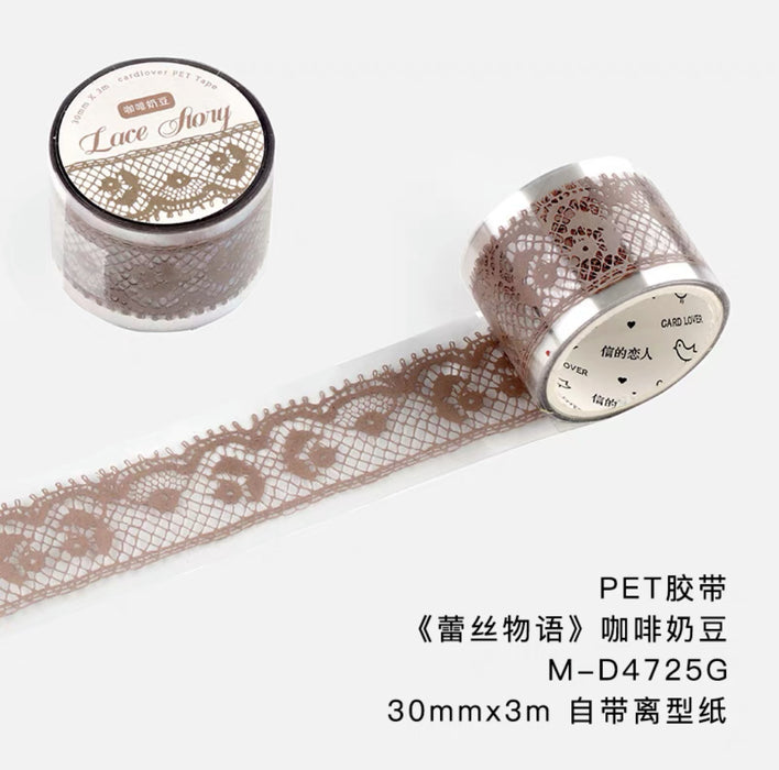 CardLover PET Decorative Tape 信的恋人 PET胶带 蕾丝物语 咖啡奶豆