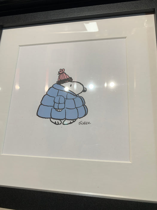 peanuts puffa framed print handmade