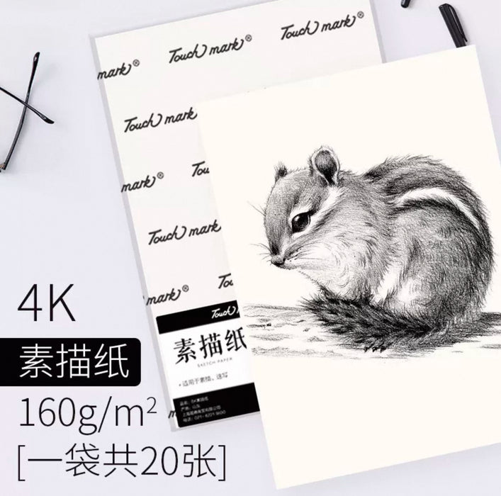 Touchmark Two-Side textured Sketch Paper 4K 160g/m² White 20PCS  TouchMark双面纹理素描纸 4K 160/m² 白色 20张