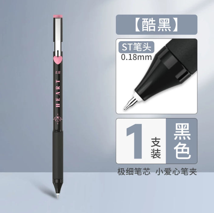 GRASP Ultra-fine Gel Pen 0.18mm Black掌握极细品按动中性笔全针管速干财务笔0.18mm