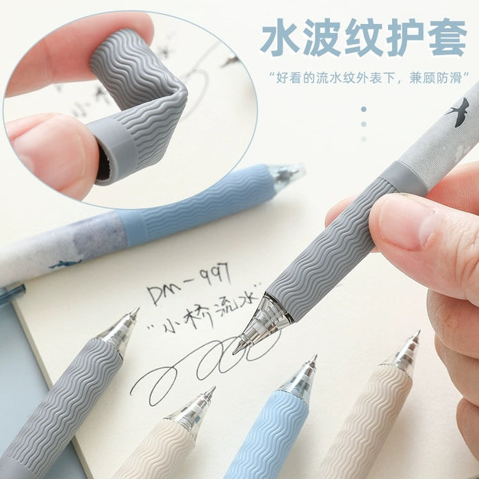DOMI 997 Chinese Style Gel Pen - Random Body Color - Black Ink 东米 小桥流水中国风 按动中性笔 0.5黑色 笔杆颜色随机