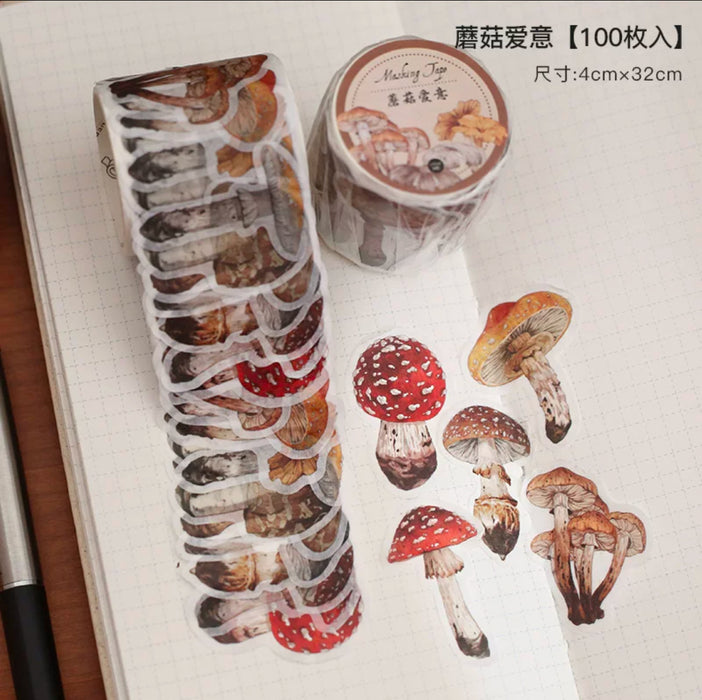 Decorative Washi Tape Sticker Roll美好季节和纸胶带 蘑菇爱意