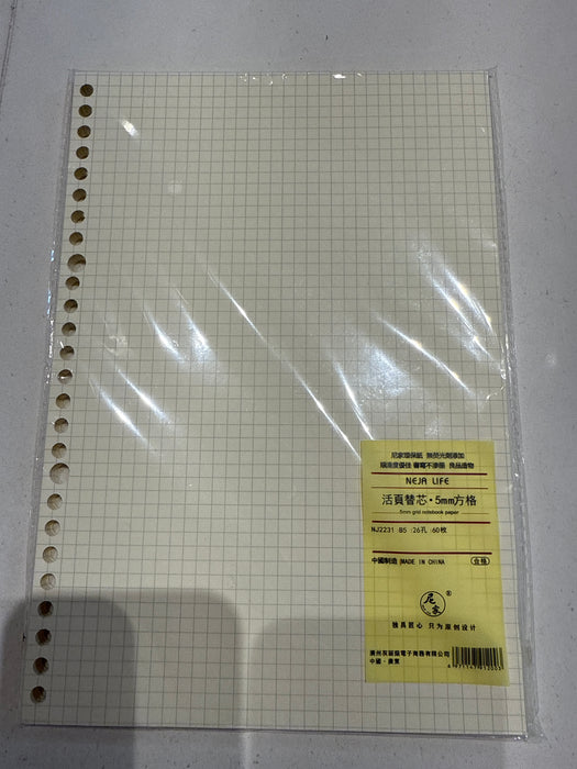 活页替芯5mm方格26孔60枚