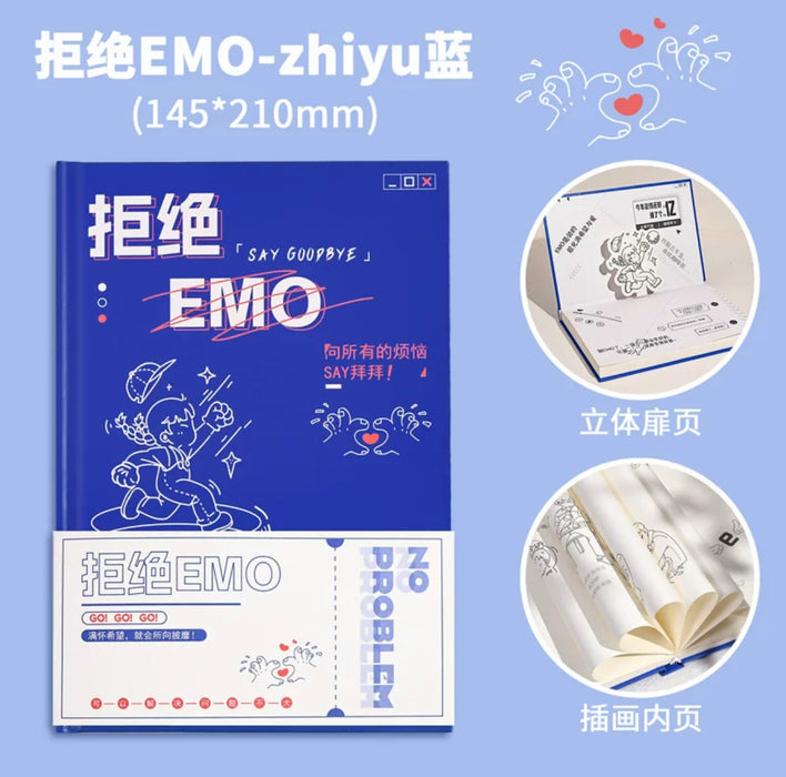 CHANGSHI Creative Handbook - Blue 长诗拒绝EMO有趣的解压书玩不坏的笔记本 治愈蓝