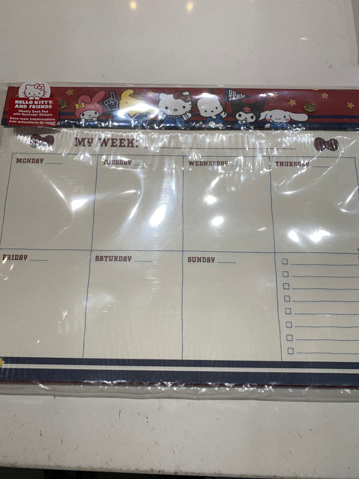 hello kitty and friends varsity weekly desk pad