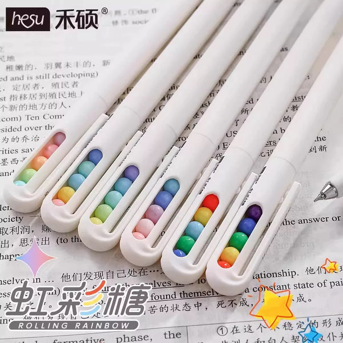 "Rolling Rainbow"HESU Gel Pen Random Color彩虹糖旋转中性笔ins扭扭笔0.5黑色 颜色随机