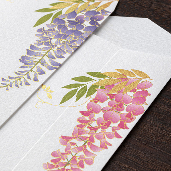 MIDORI Paper Series Envelope - Silk Wisteria 日本MIDORI纸系列 信封 丝绸质感 紫藤纹样