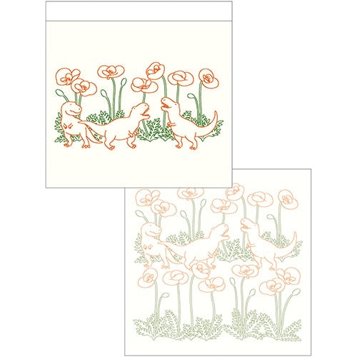 EL COMMUN PETIT ET GRAND Squared Memo Pad - Dinosaur日本EL COMMUN 方形便签本 - 恐龙 100页